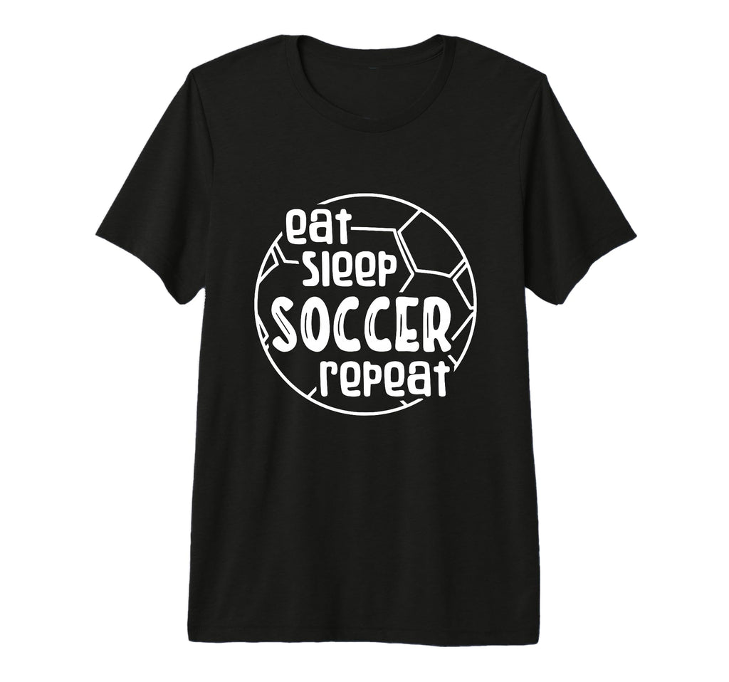 Eat Sleep Soccer Repeat Tri Blend T-Shirt - Graphic Print Men Women