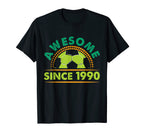 Awesome Since 1990 Funny Soccer T-Shirt - Streetwear Style for Adults