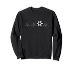 Soccer Ball Heartbeat Funny Sweatshirt - Casual Everyday Wear Unisex