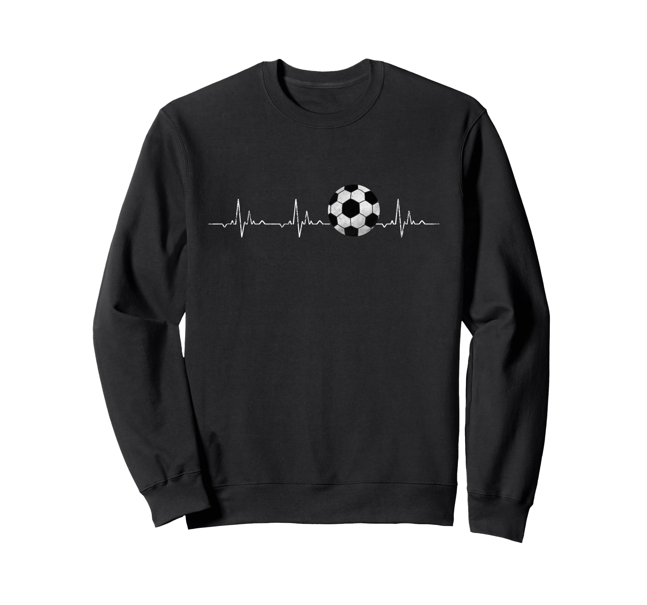 Soccer Ball Heartbeat Funny Sweatshirt - Casual Everyday Wear Unisex