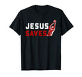 Jesus Saves Soccer Funny Soccer T-Shirt - Custom Art Print for Adults
