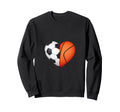 Split Heart Soccer Basketball Sweatshirt - Casual Everyday Wear for Adults