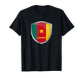 Cameroon Flag Badge Soccer Fans T-Shirt - Novelty Apparel for Adults
