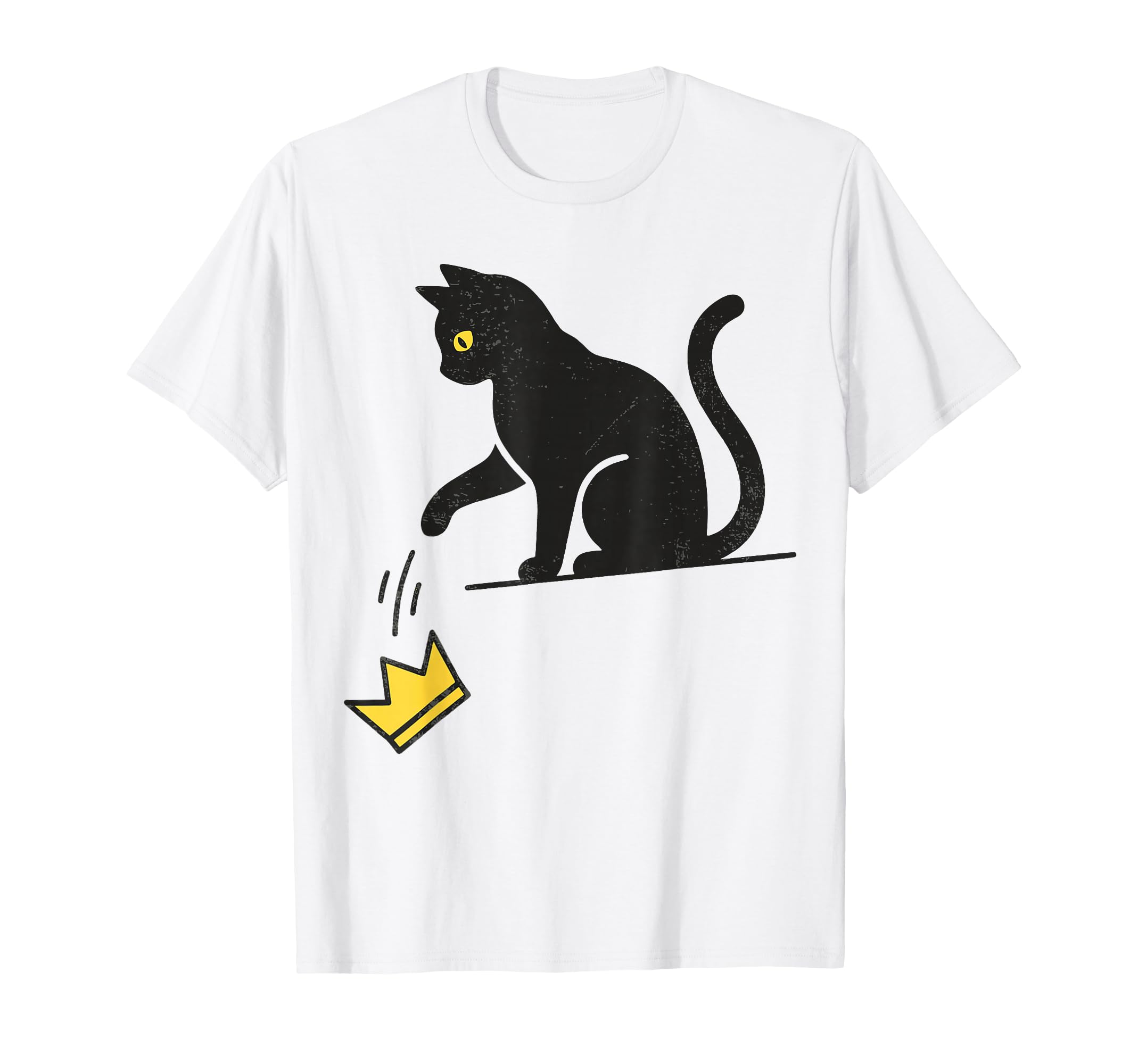 No Kings Black Cat Kicking Crown T Shir T T-Shirt - Trendy Graphic Unisex