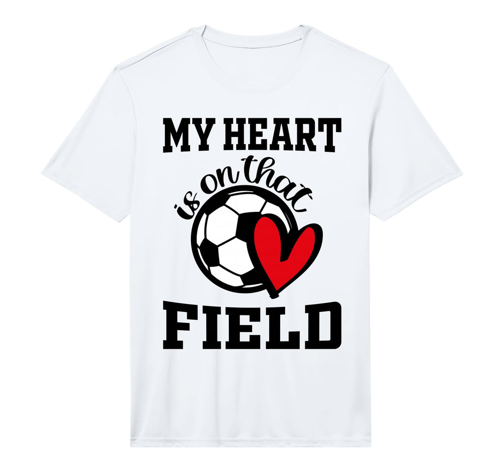 My Heart Is That Field Soccer Players T-Shirt - Novelty Apparel for Adults