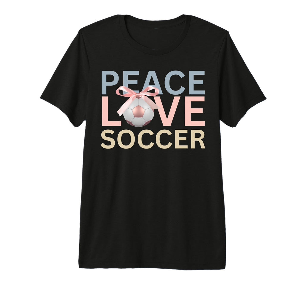 Peace Love Soccer Soccer Player Gift T-Shirt - Aesthetic Graphic Men Women
