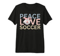 Peace Love Soccer Soccer Player Gift T-Shirt - Aesthetic Graphic Men Women