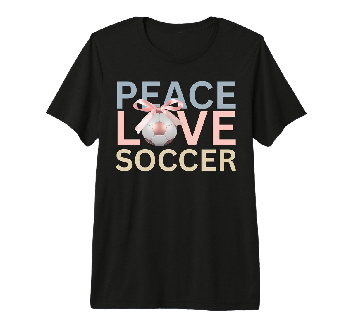 Peace Love Soccer Soccer Player Gift T-Shirt - Aesthetic Graphic Men Women