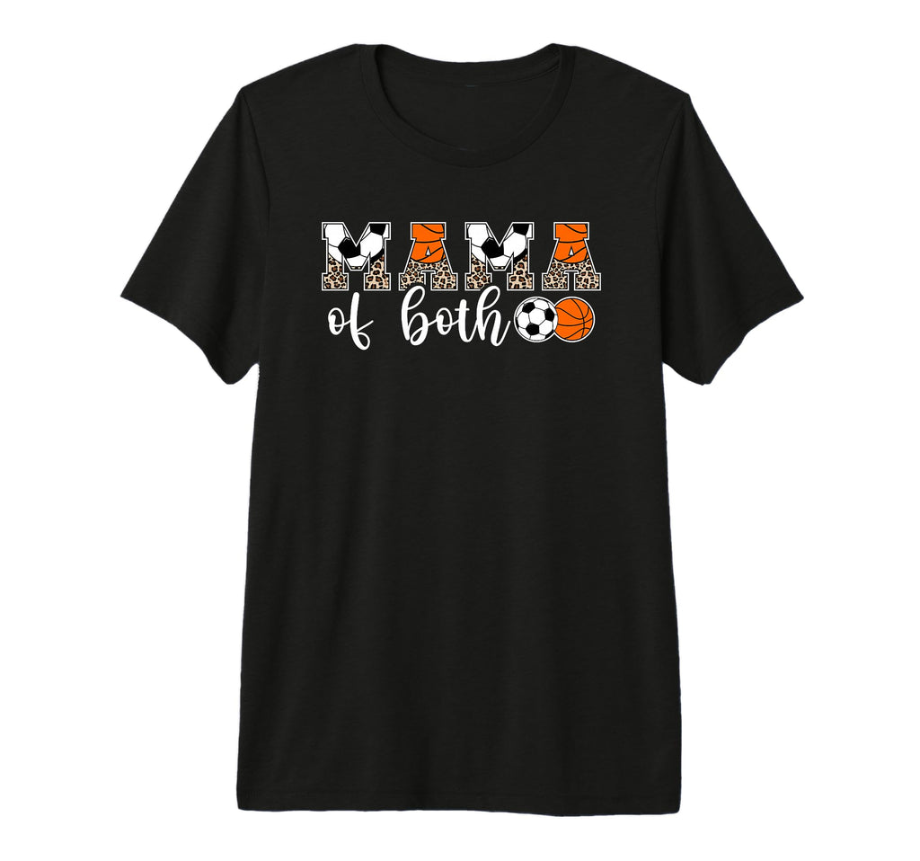 Mama Both Leopard Basketball T-Shirt - Fun Novelty Design for Adults