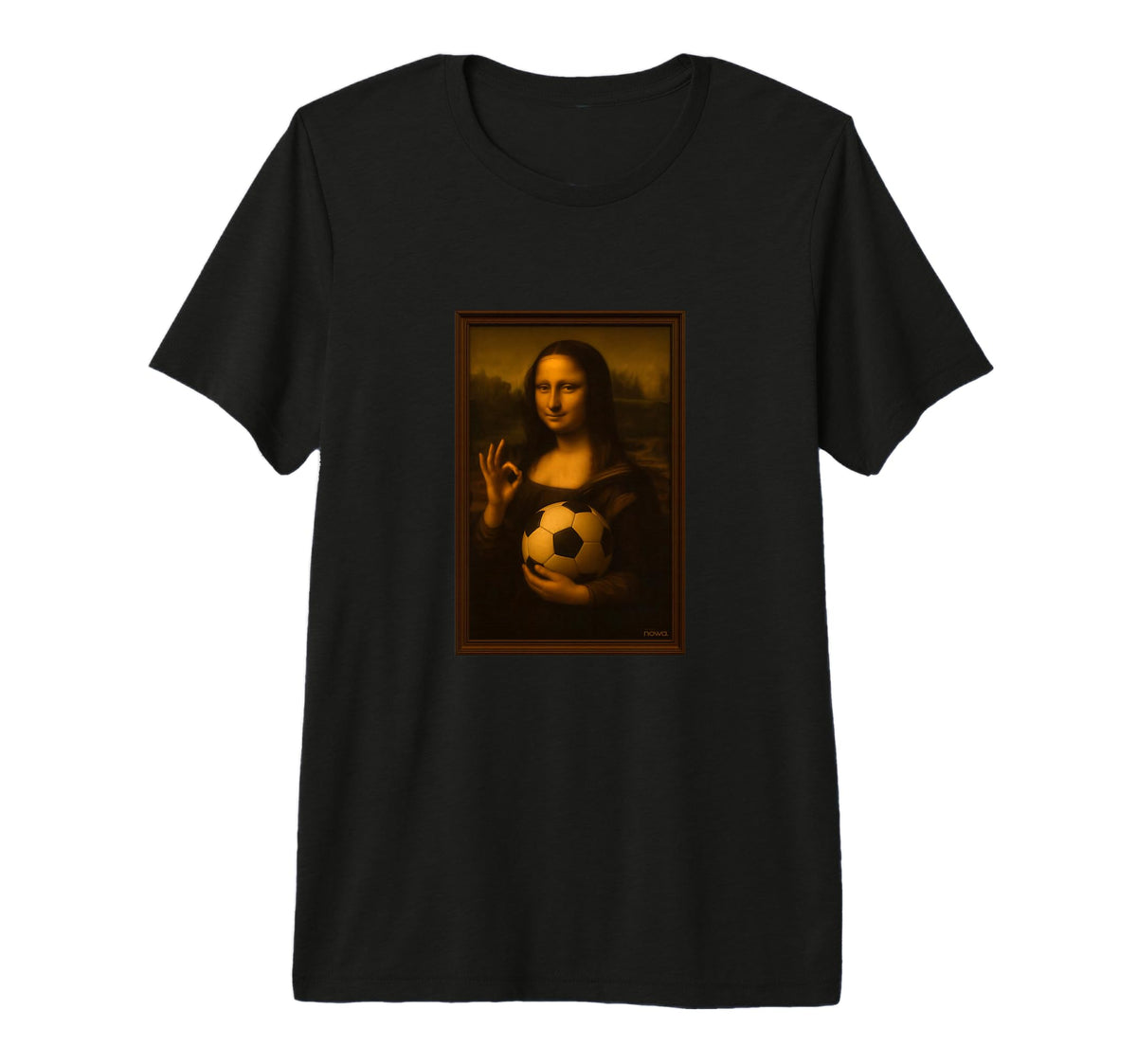 Mona Lisa Loves Soccer Tri Blend T-Shirt - Minimalist Print Men Women