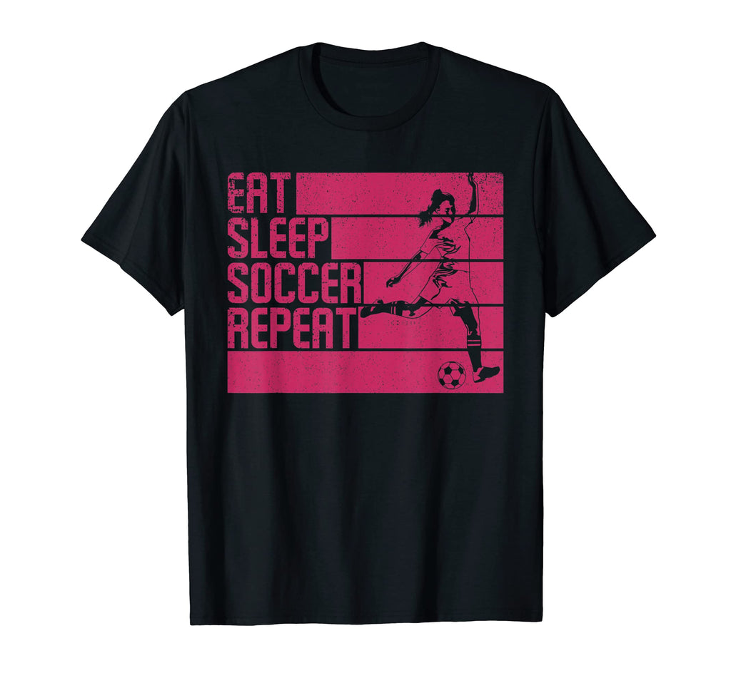 Eat Sleep Soccer Repeat Funny T-Shirt - Trendy Graphic Men Women
