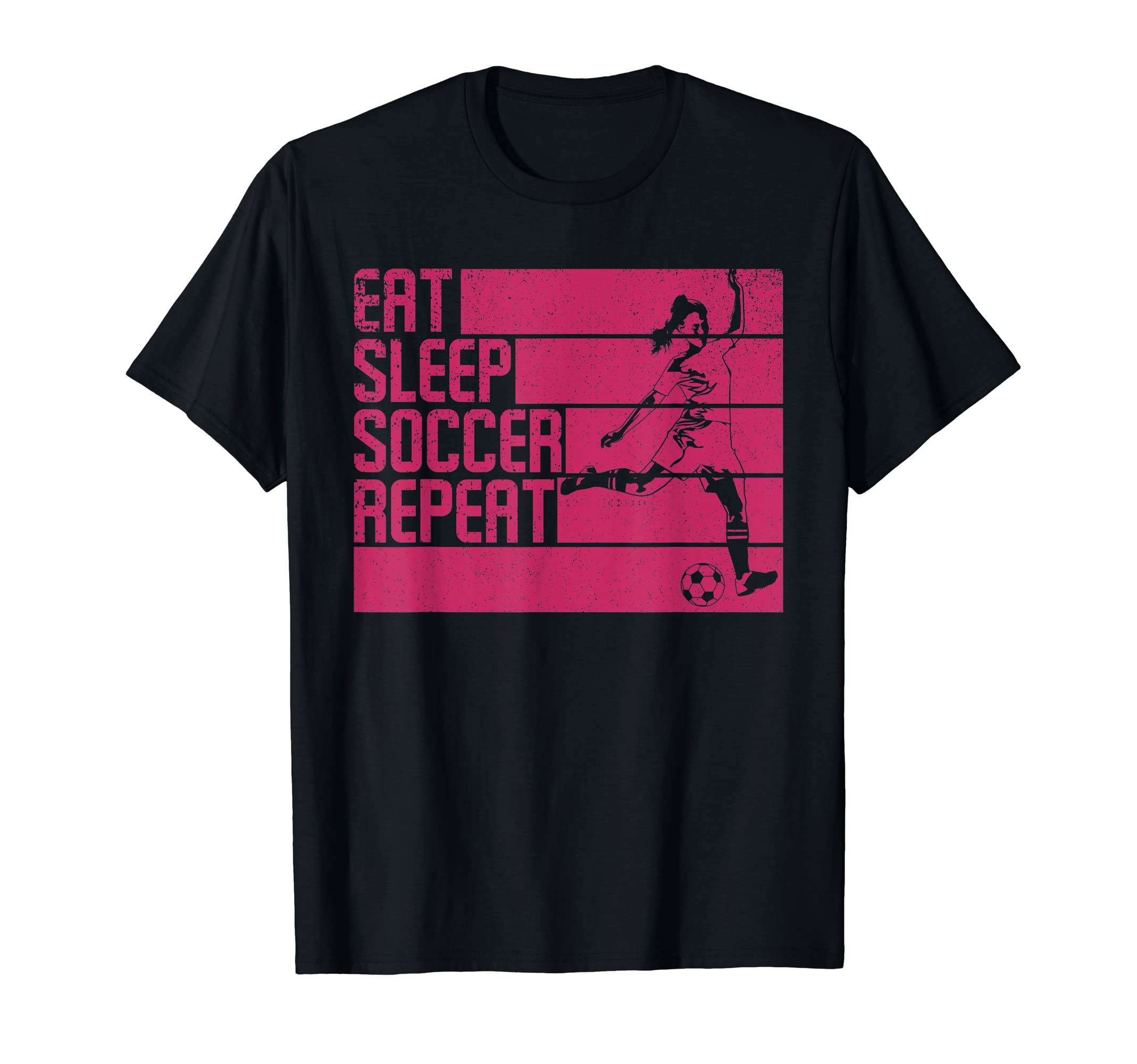 Eat Sleep Soccer Repeat Funny T-Shirt - Trendy Graphic Men Women