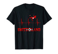 Switzerland Soccer Heartbeat Ekg Pulse T-Shirt - Custom Art Print Unisex
