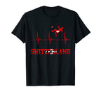 Switzerland Soccer Heartbeat Ekg Pulse T-Shirt - Custom Art Print Unisex