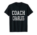 Coach Charles Custom Football Soccer T-Shirt - Minimalist Print for Adults