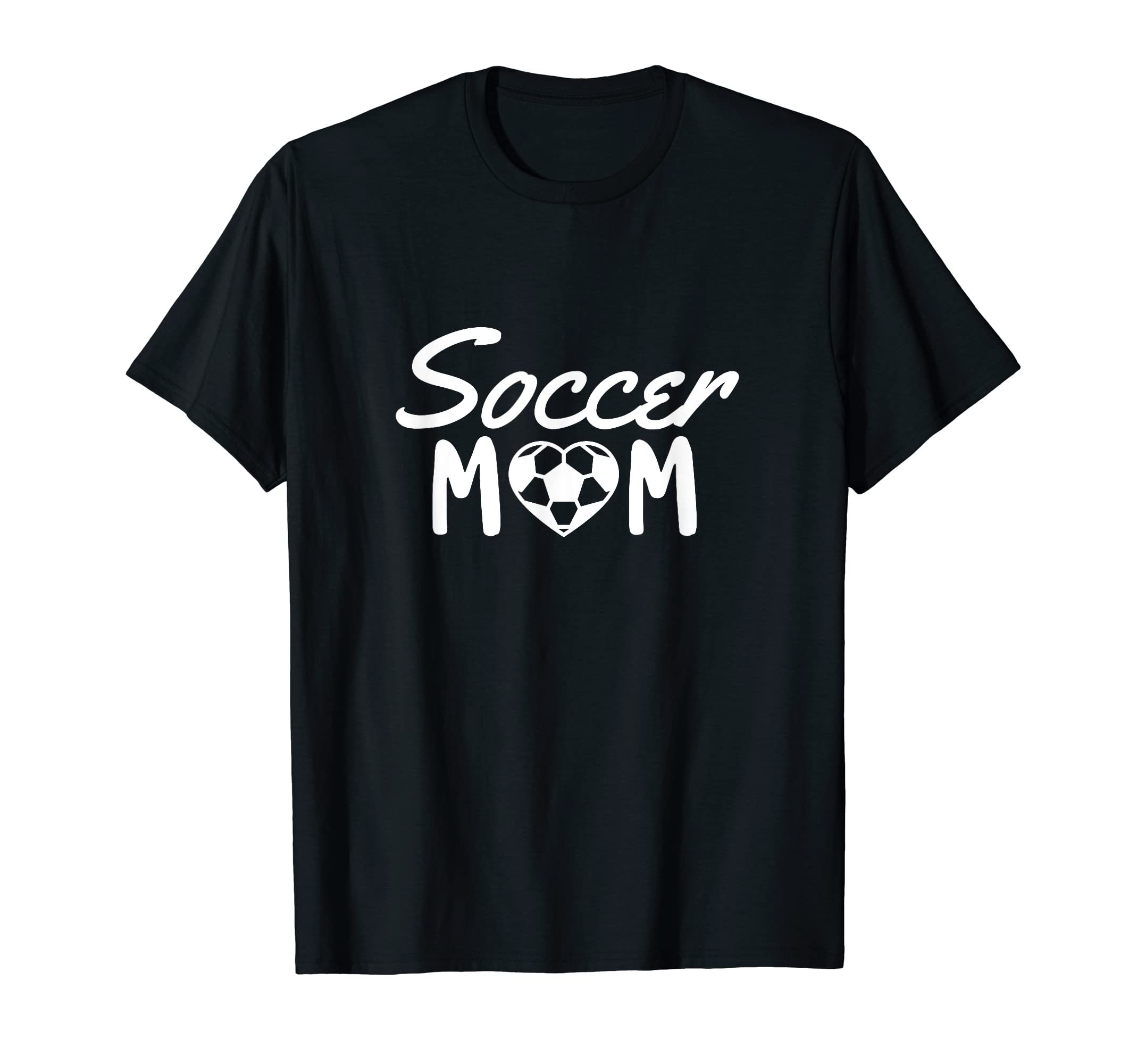 Heart Soccer Team Mom T-Shirt - Novelty Apparel for Adults