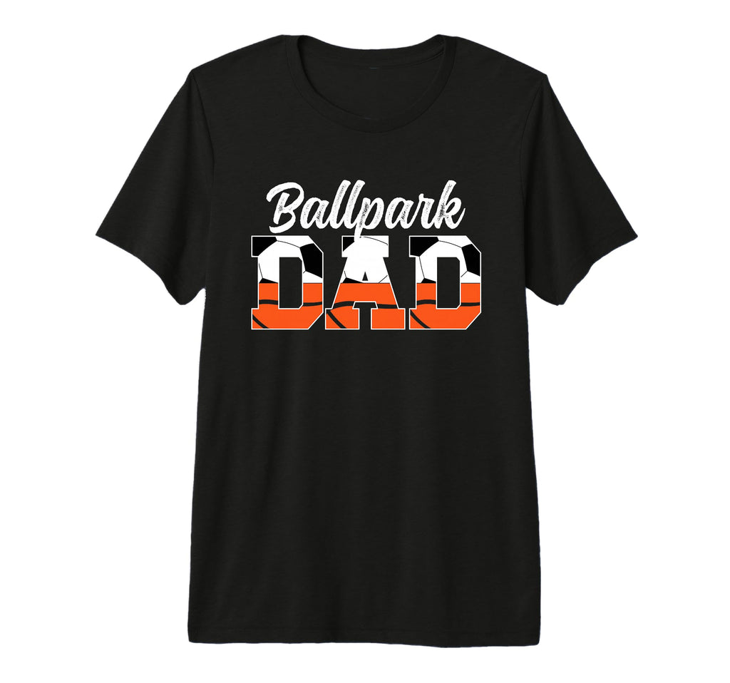 Mens Ballpark Dad Soccer Basketball T-Shirt - Trendy Graphic for Adults