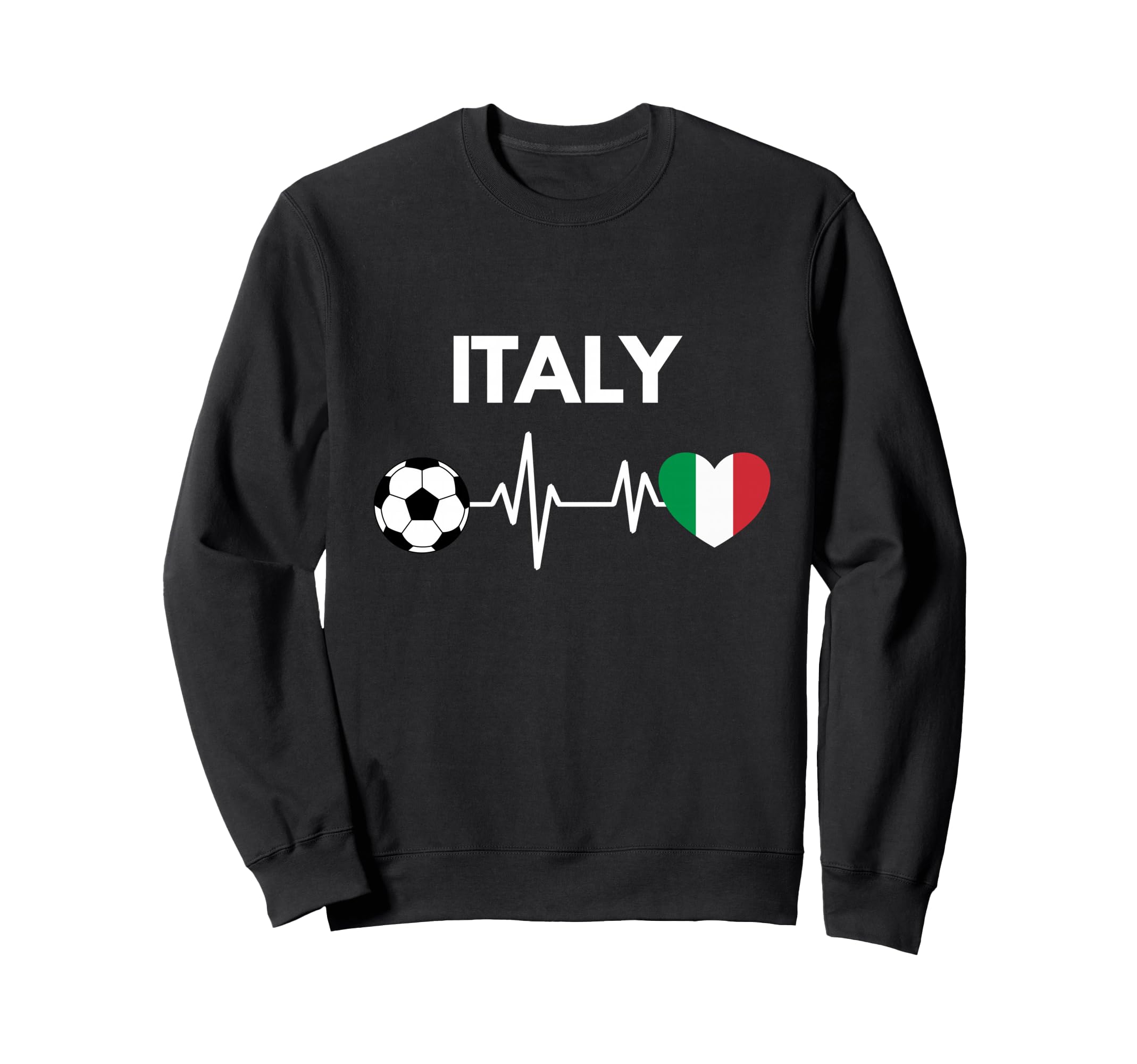 Italy Flag Heartbeat Soccer Sweatshirt - Streetwear Style Men Women