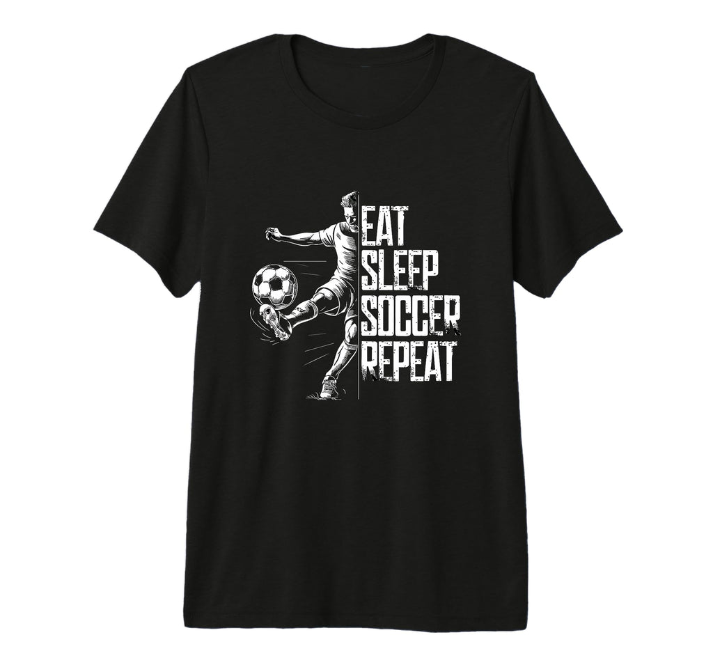Eat Sleep Soccer Repeat Soccer Player T-Shirt - Graphic Print Men Women