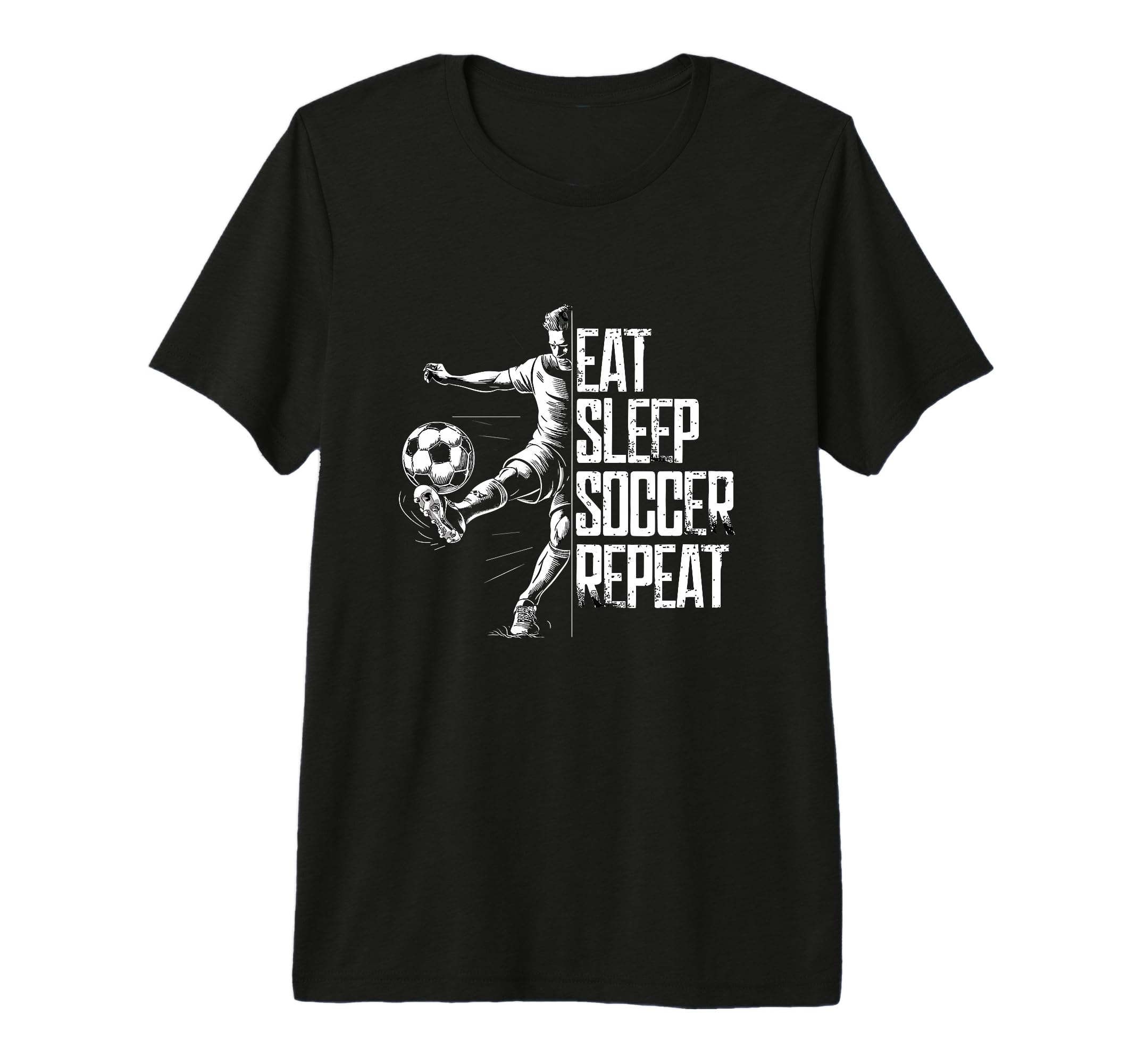 Eat Sleep Soccer Repeat Soccer Player T-Shirt - Graphic Print Men Women