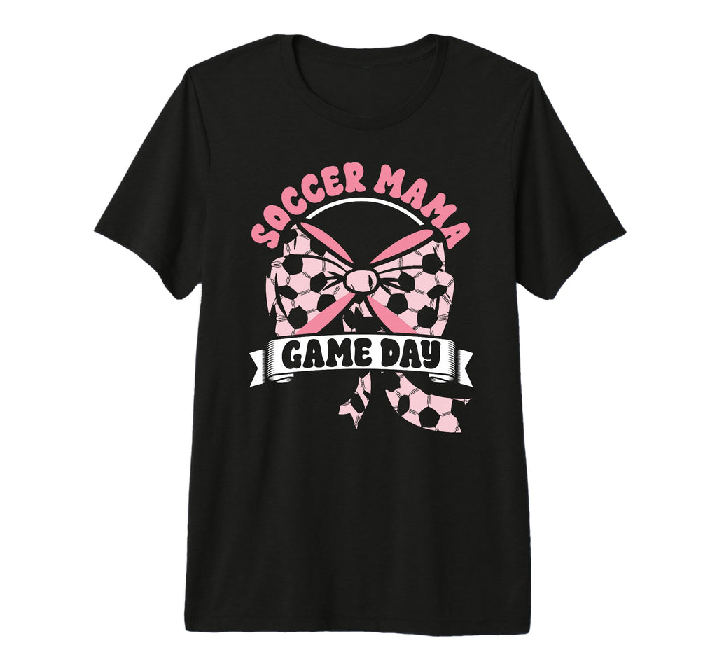 Soccer Mama Coquette Bow Game Day Mom T-Shirt - Streetwear Style Unisex