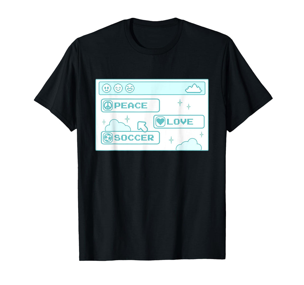 Computer Geek Peace Love Soccer Lover T-Shirt - Unique Graphic Men Women