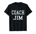 Coach Jim Custom Football Soccer T-Shirt - Graphic Print for Adults