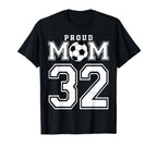 Number 32 Custom Proud Soccer Futbol T-Shirt - Aesthetic Graphic Unisex