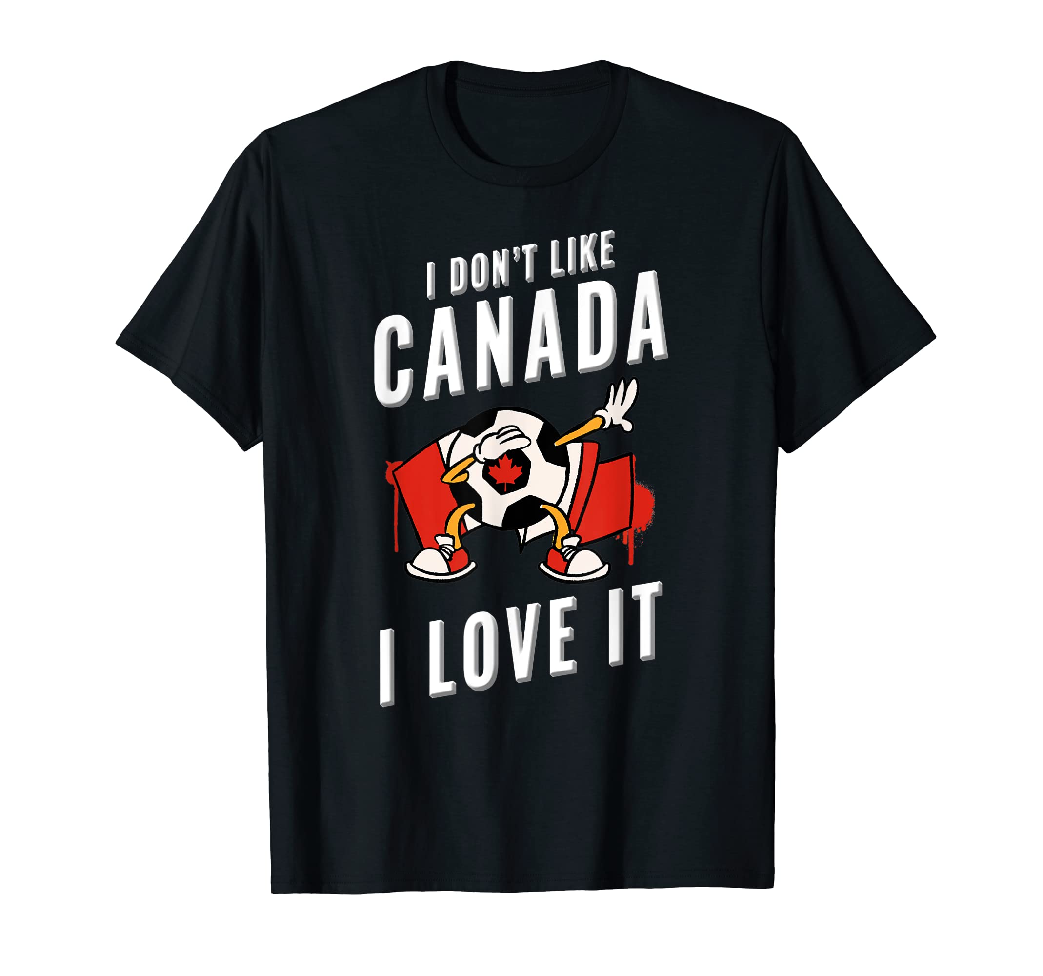 Canada Soccer Supporters Fun Flag T-Shirt - Trendy Graphic for Adults