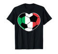 Italy Soccer Ball Heart Italian T-Shirt - Minimalist Print for Adults