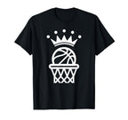 King Crown Basketball Player Funny T-Shirt - Minimalist Print for Adults