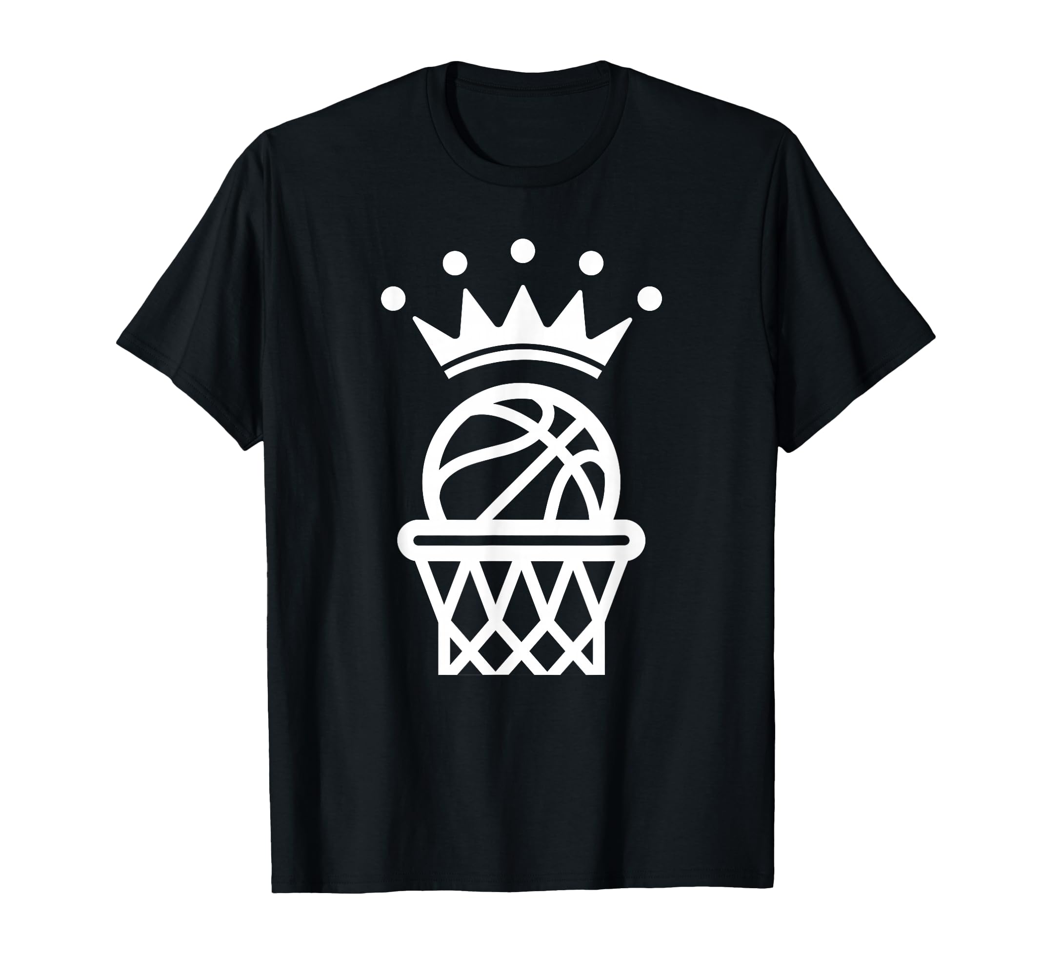 King Crown Basketball Player Funny T-Shirt - Minimalist Print for Adults