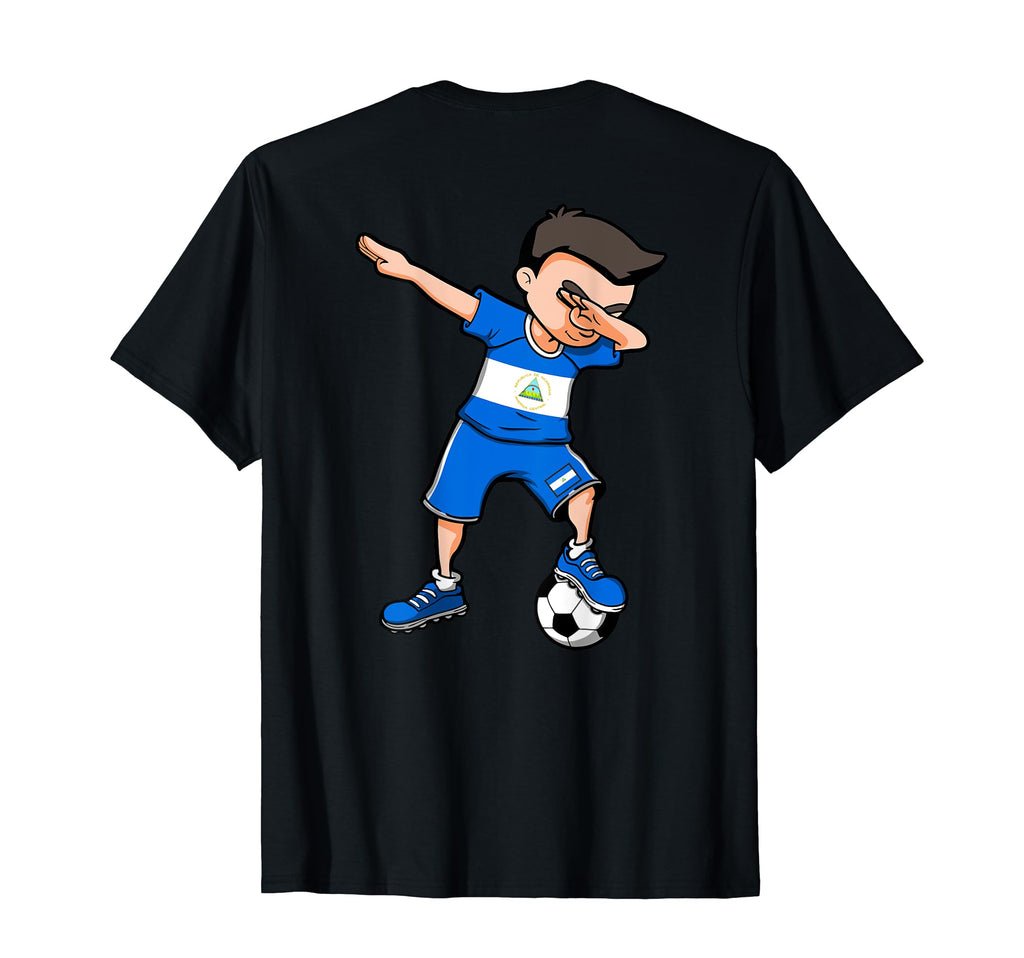 Dabbing Soccer Nicaragua Jersey T-Shirt - Aesthetic Graphic Men Women
