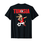 Dabbing Dog Tunisia Soccer Lovers T-Shirt - Fun Novelty Design Unisex