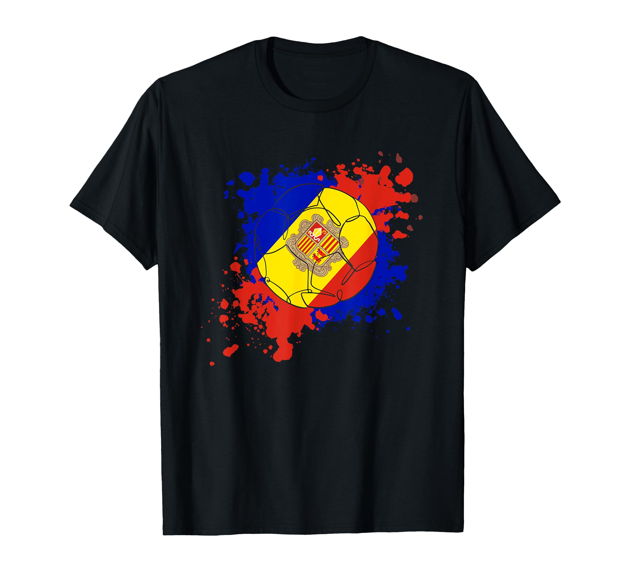 Soccer Ball Flag Andorra T-Shirt - Custom Art Print Unisex