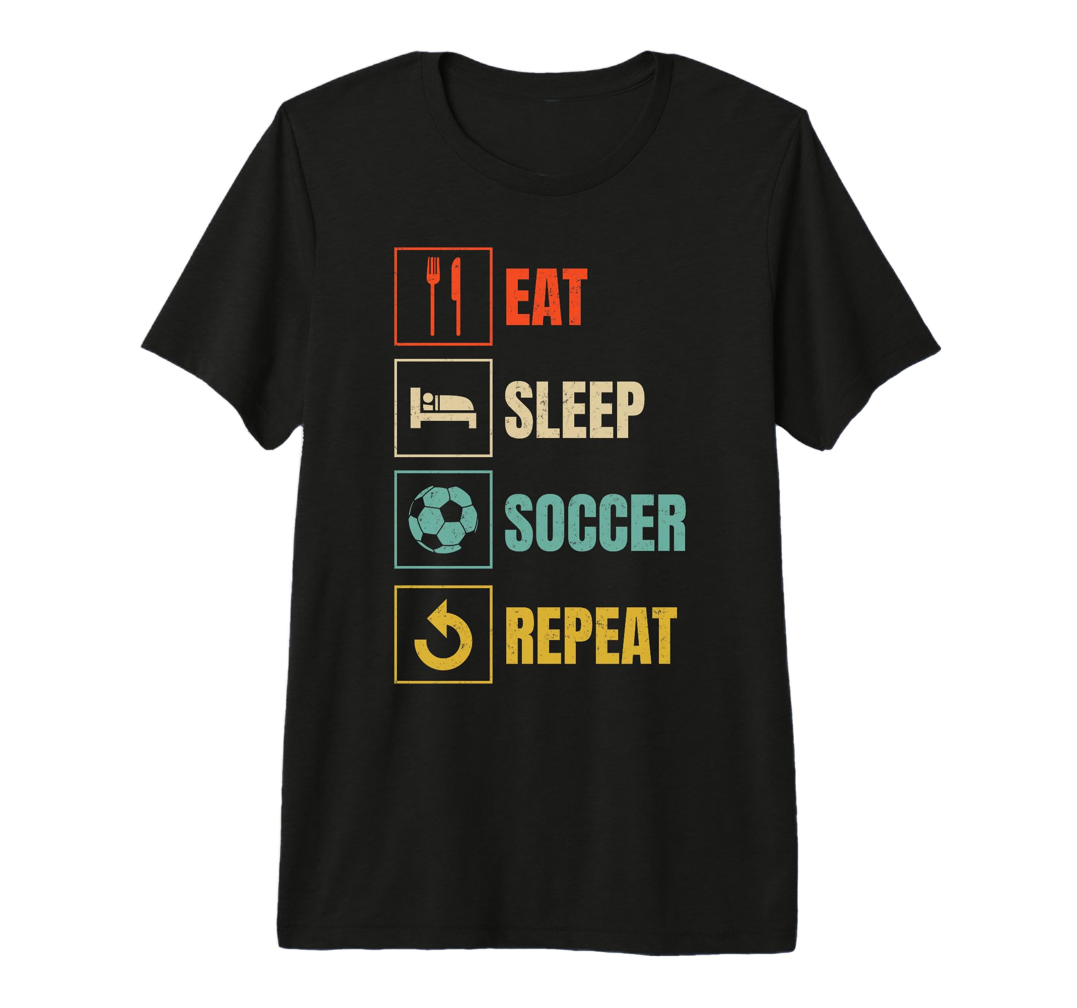Eat Sleep Soccer Repeat Sports Lover T-Shirt - Minimalist Print Unisex