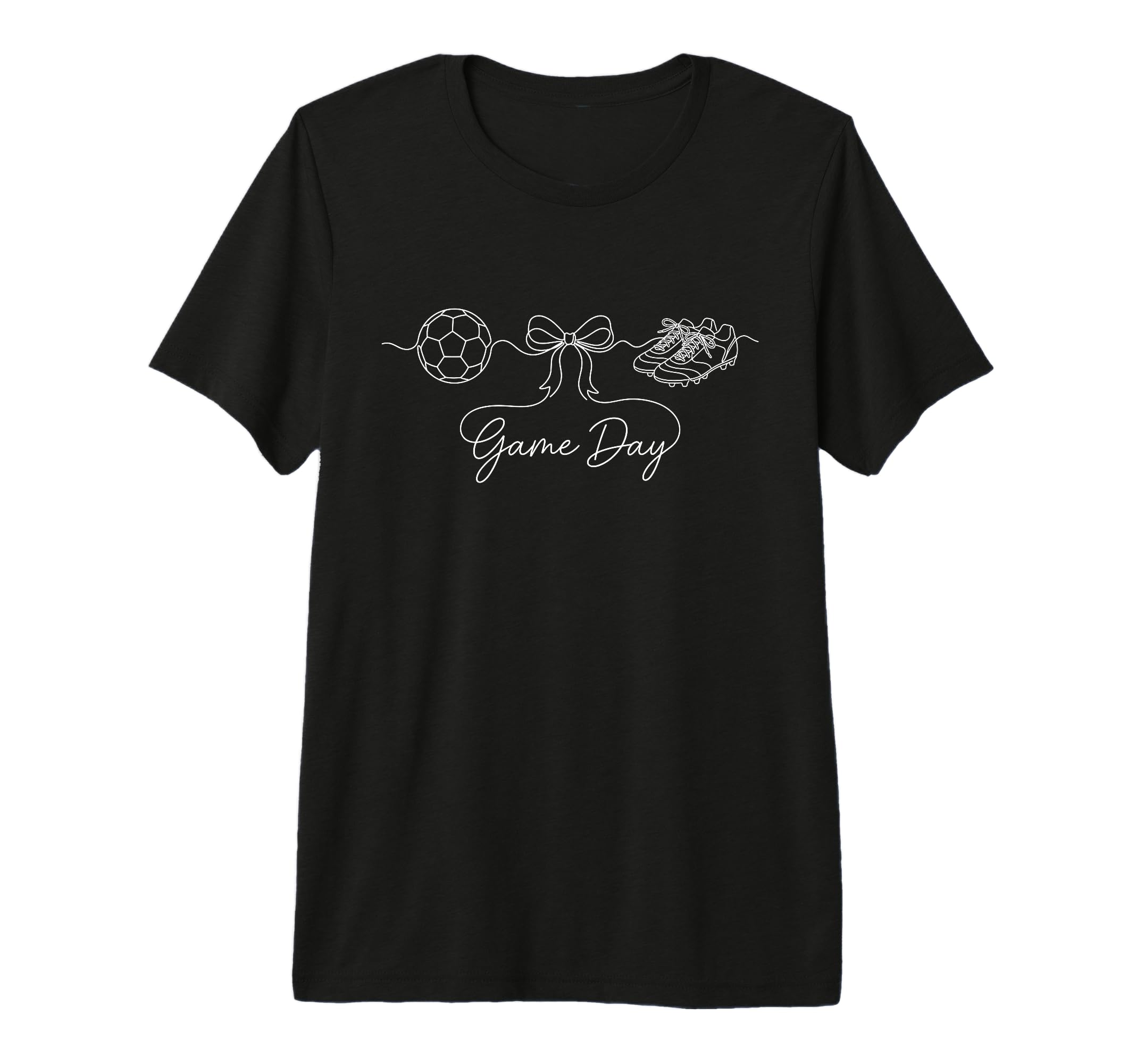 Game Day Soccer Mom Ball Bow Cleats Sports T-Shirt - Trendy Graphic Unisex