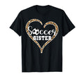 Soccer Sister Leopard Heart Love Soccer T-Shirt - Minimalist Print Unisex