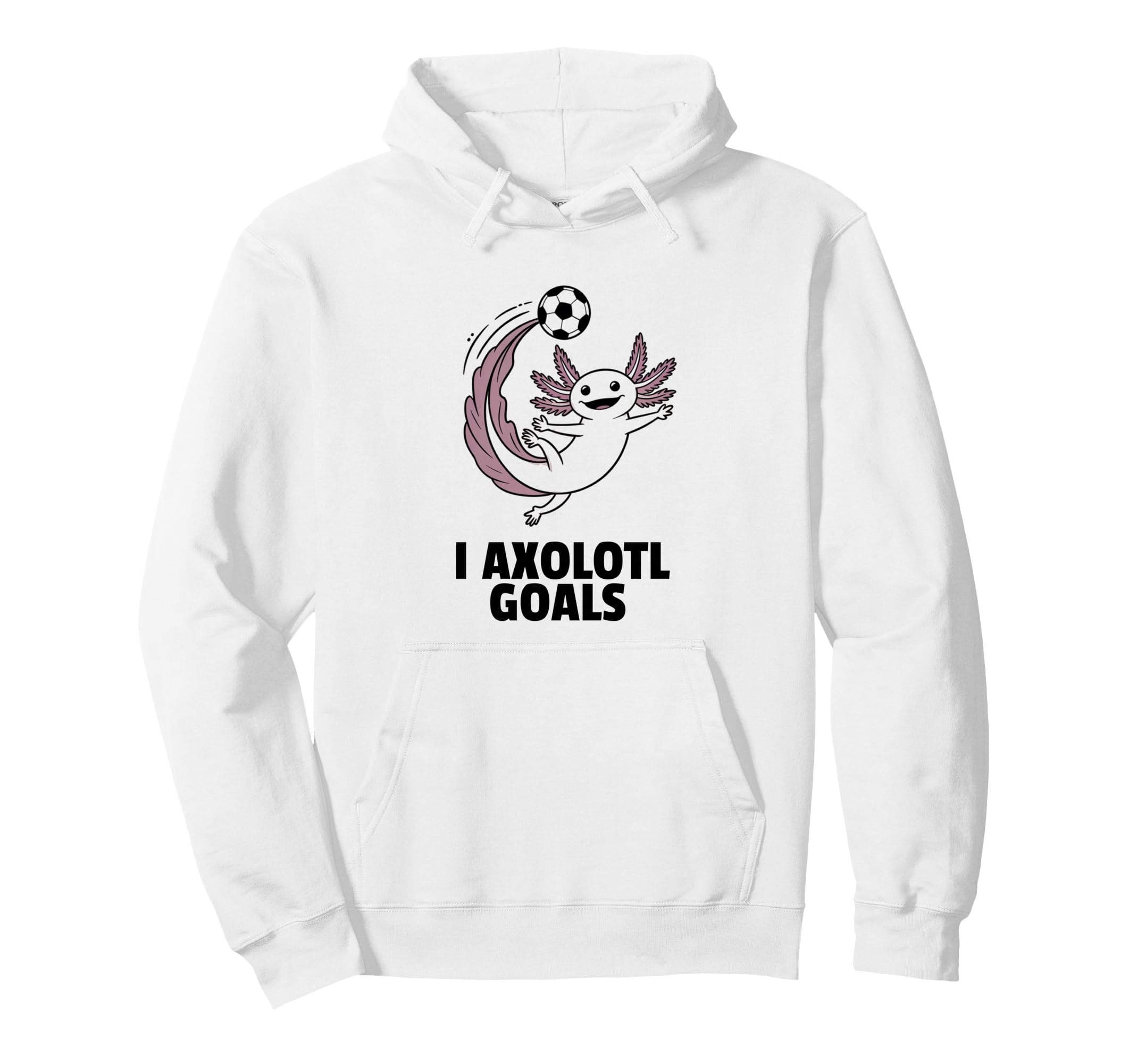 Minimalist Axolotl Soccer Player Hoodie - Casual Everyday Wear Men Women