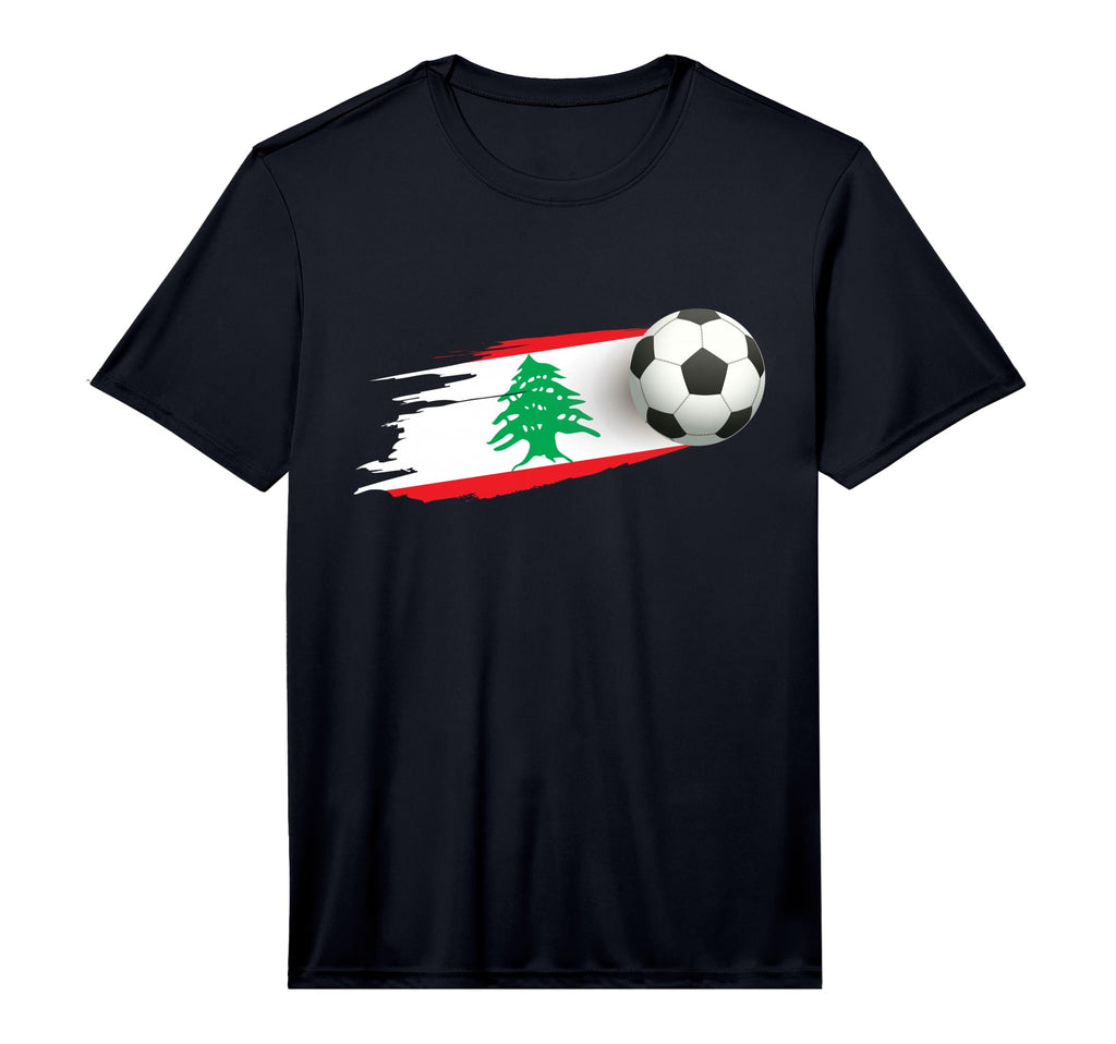 Lebanon Soccer Ball Lebanon Flag Jersey T-Shirt - Trendy Graphic Unisex
