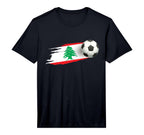 Lebanon Soccer Ball Lebanon Flag Jersey T-Shirt - Trendy Graphic Unisex