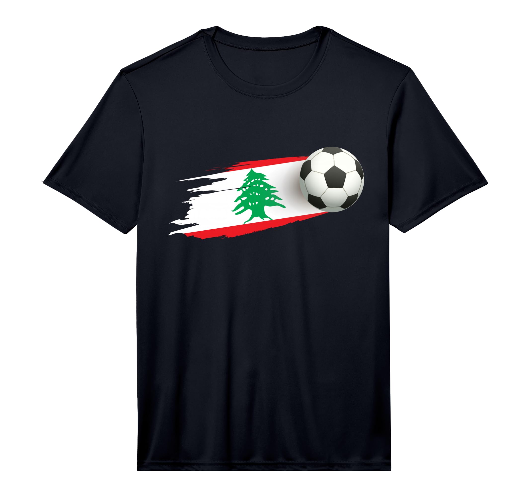 Lebanon Soccer Ball Lebanon Flag Jersey T-Shirt - Trendy Graphic Unisex