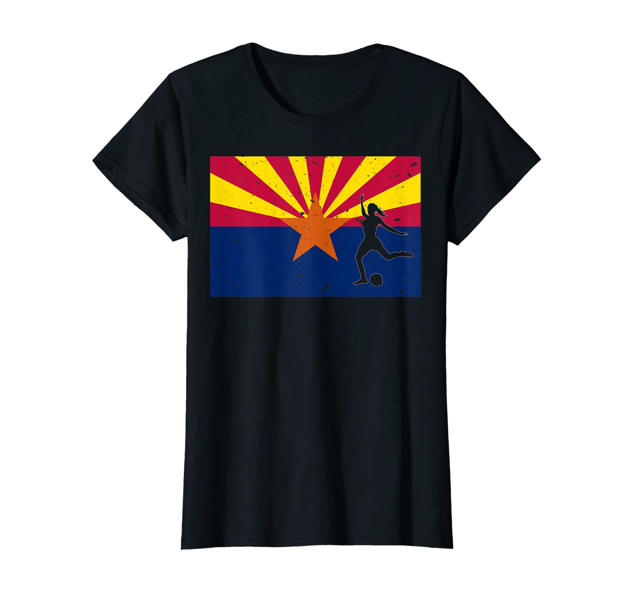 Soccer Sports Soccer Player Arizona Flag T-Shirt - Minimalist Print Unisex