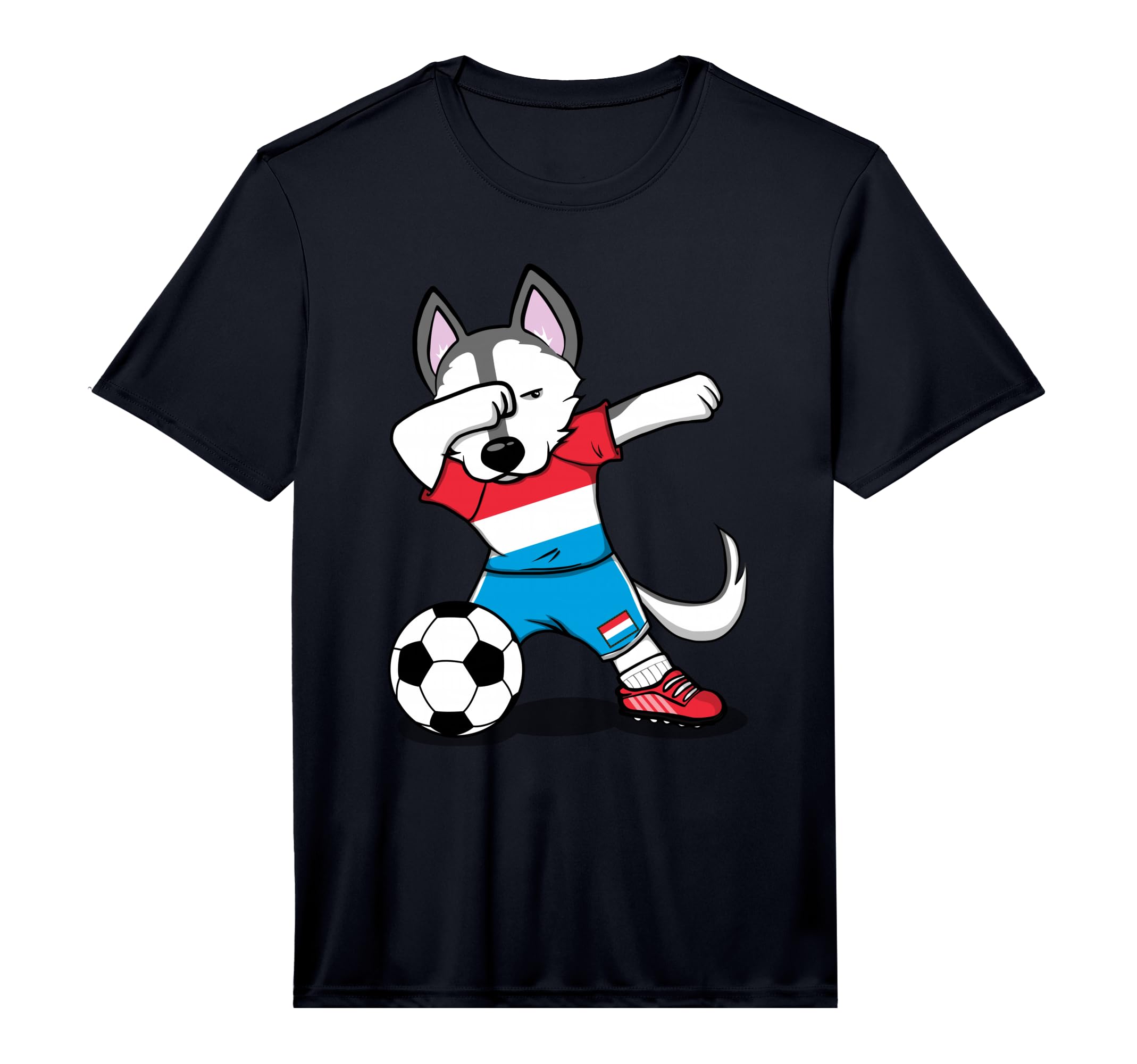 Dabbing Husky Dog Luxembourg T-Shirt - Fun Novelty Design for Adults