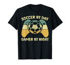 Soccer Day Gamer Night Funny Gaming And T-Shirt - Unique Graphic Men Women