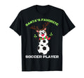 Santas Favorite Soccer Player Ugly T-Shirt - Novelty Apparel for Adults