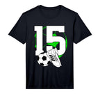 15Th Birthday Soccer Player Football T-Shirt - Custom Art Print for Adults