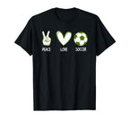 Soccer Peace Love Football Sports T-Shirt - Streetwear Style for Adults