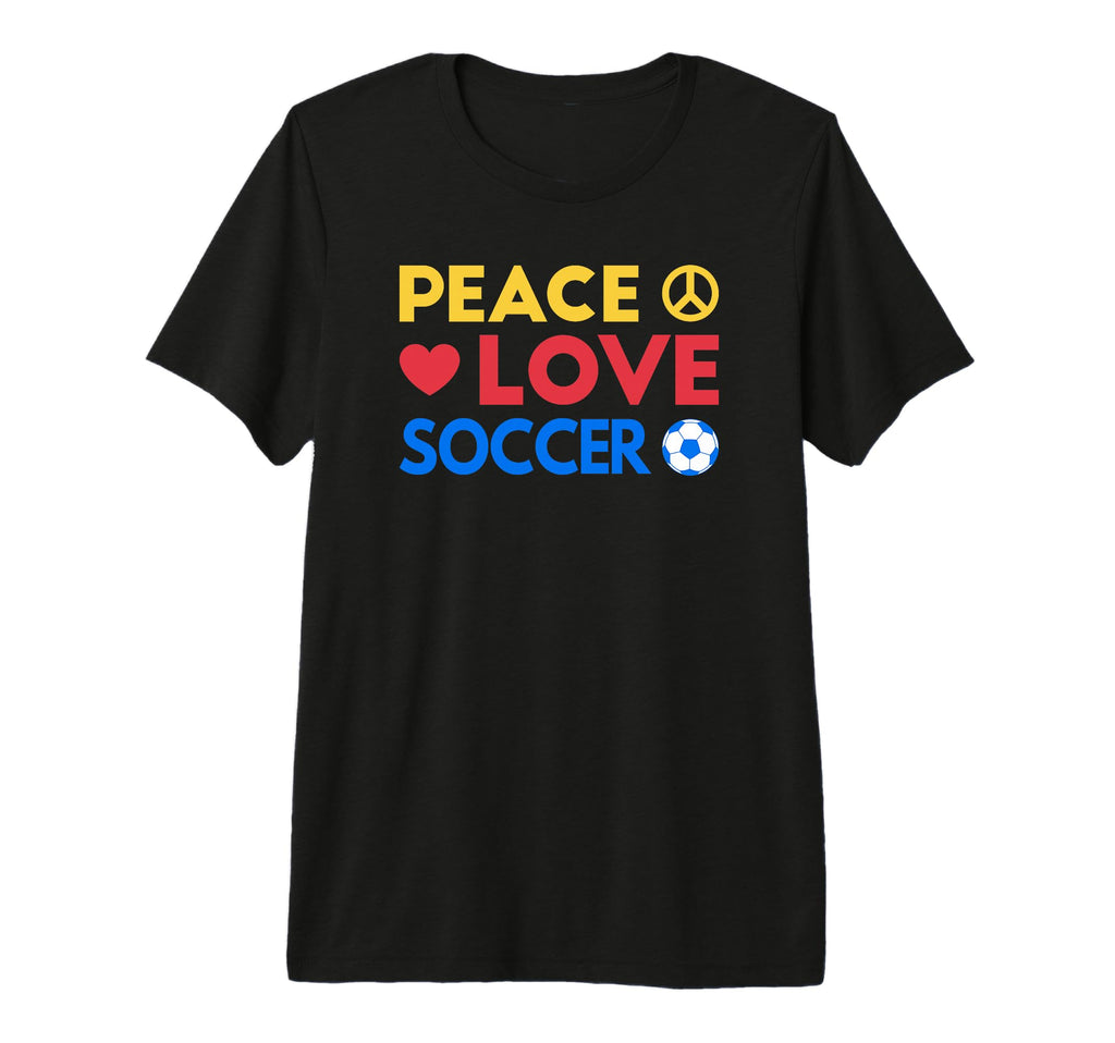 Peace Love Soccer Funny Soccer Mom T-Shirt - Streetwear Style for Adults