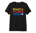 Peace Love Soccer Funny Soccer Mom T-Shirt - Streetwear Style for Adults